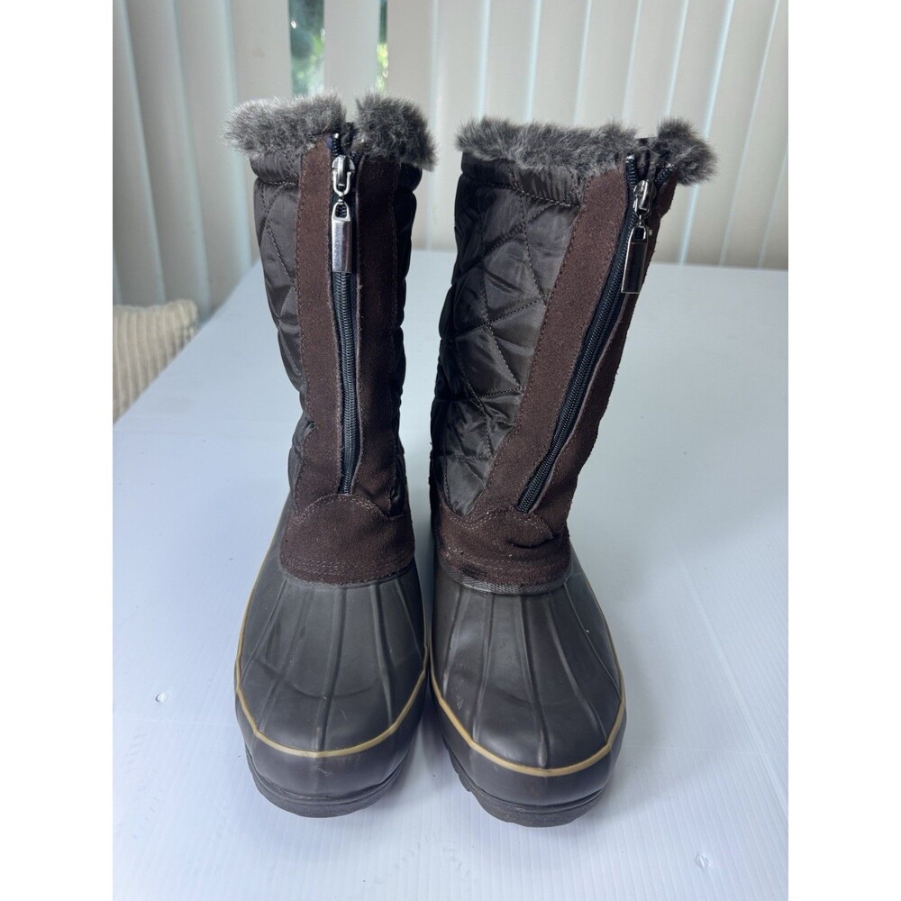 Khombu Women’s Size 10M Brown Faux Fur Lined Quilted Winter Snow Boots BW1641